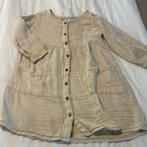 Linen long sleeved button down dress